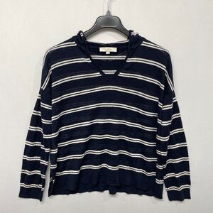 Ann Taylor Loft Pullover  100% Linen Hoodie Sweater Size Large M221 -14